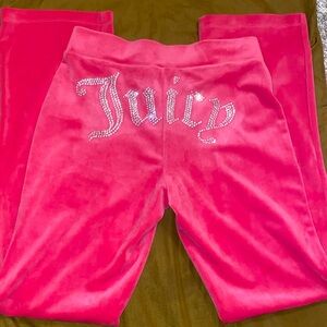 JUICY COUTURE PINK VELOUR TRACK PANTS
